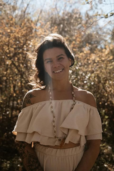Jeanine with Tibetan singing bowls during a sound bath ceremony in Edmonton Alberta